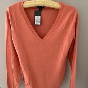 V neck light weight coral sweater